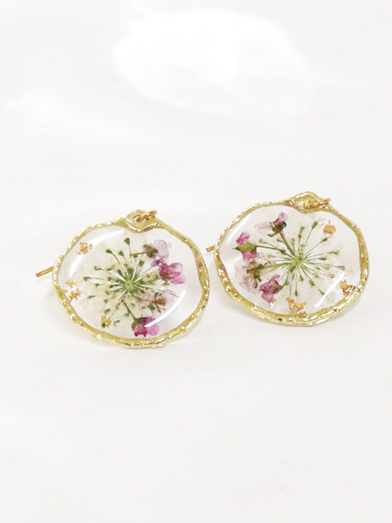 Women's Dried Flower Drop Earrings — side detail