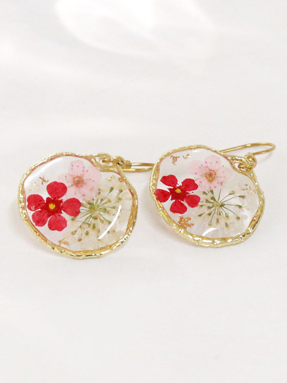 Women's Dried Flower Drop Earrings — detail view