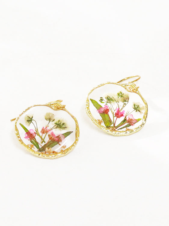 Women's Dried Flower Drop Earrings — detail view