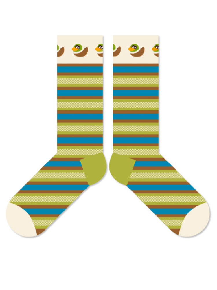 Women's duck print cotton ankle socks — detail