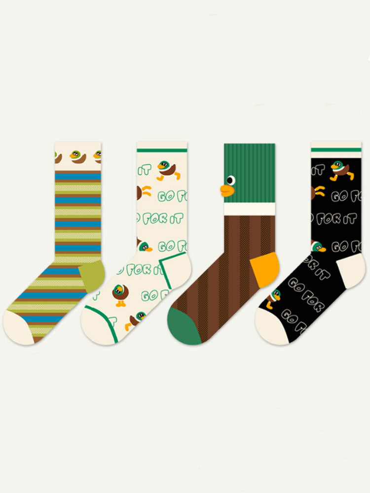 Women's duck print cotton ankle socks — alternate view