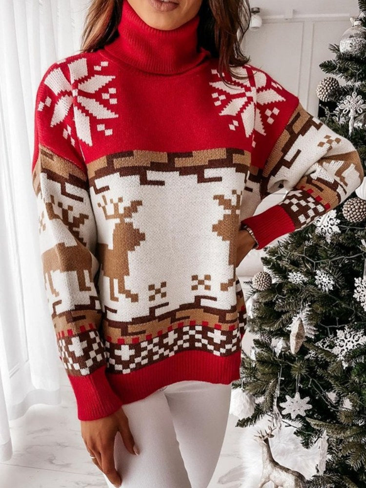 Women's Embroidered Reindeer Knit Jumper — detail