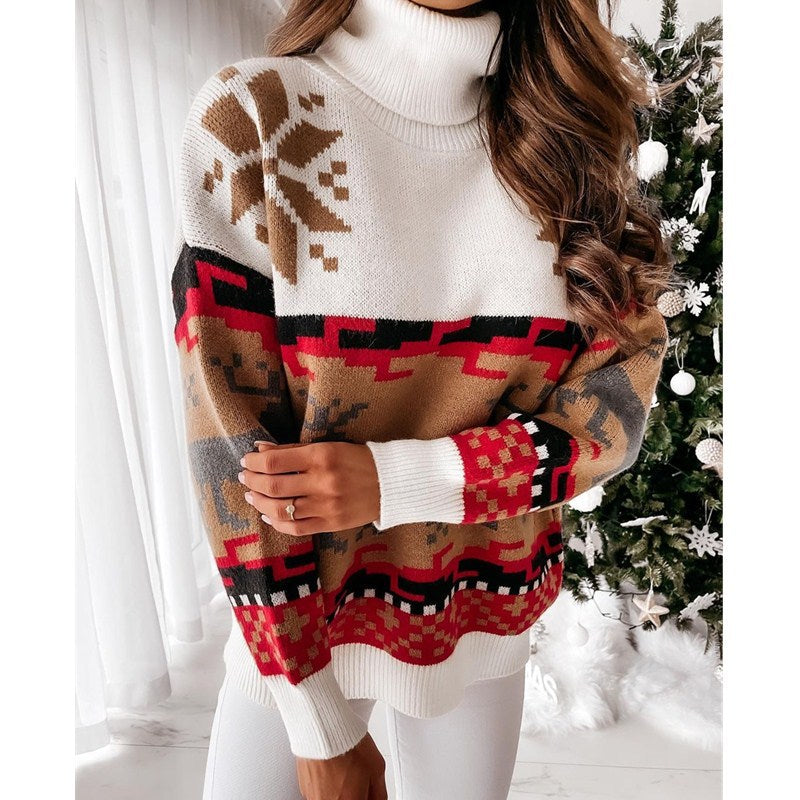 Women's Embroidered Reindeer Knit Jumper — styled