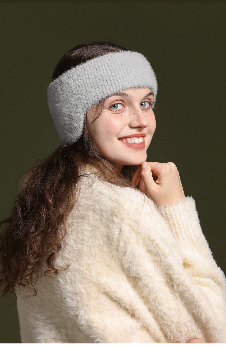Women's Faux Fur Headband — side view