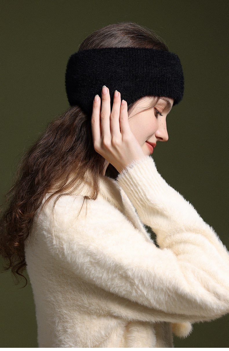 Women's Faux Fur Headband — texture detail