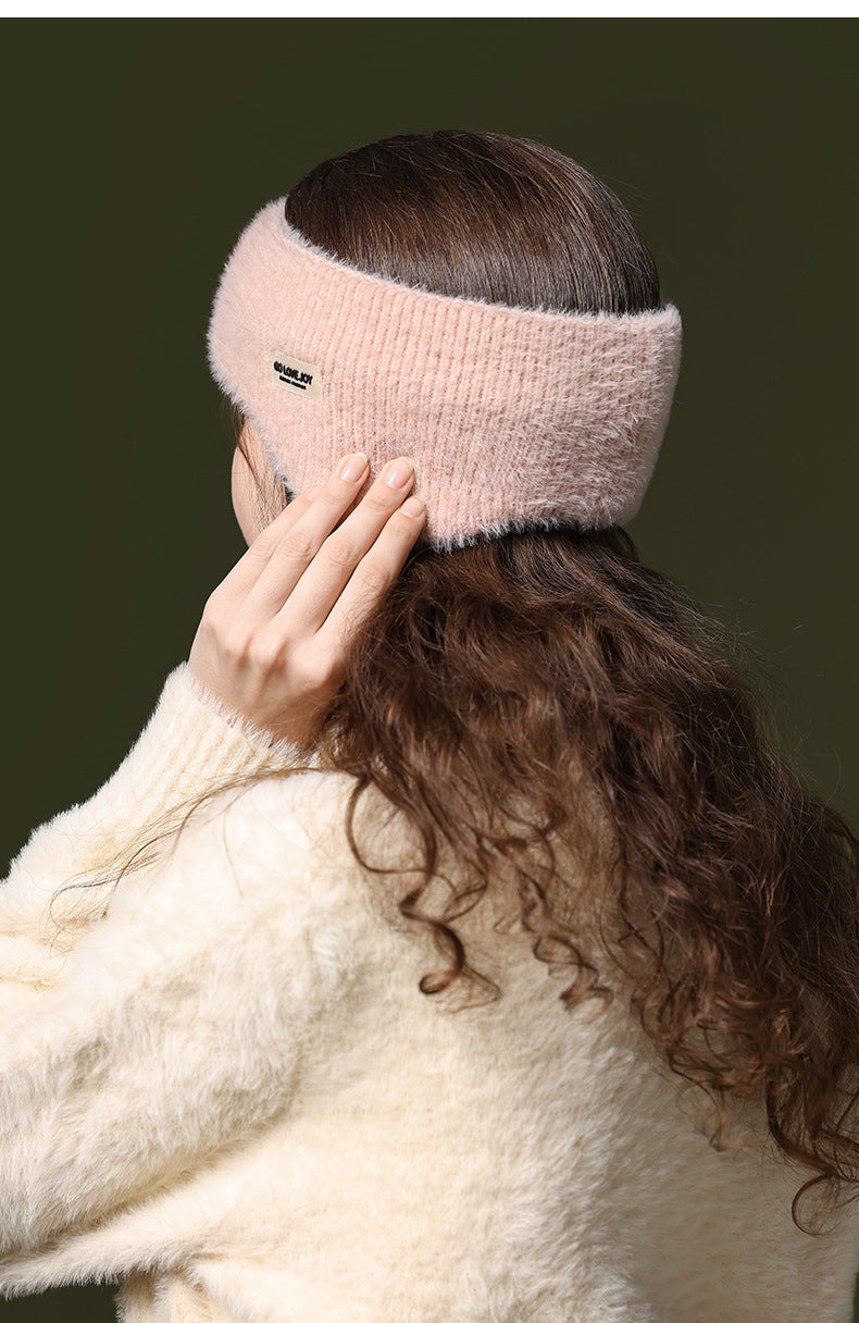 Women's Faux Fur Headband — texture detail
