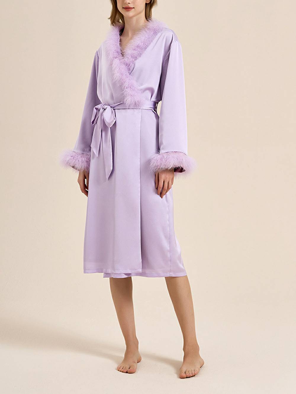 Women's feather cuff pyjama set