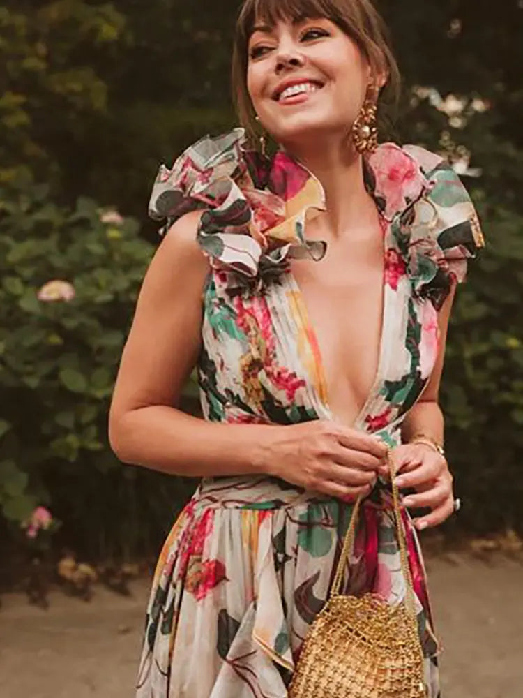 Women's floral cutout one-piece swimsuit — detail