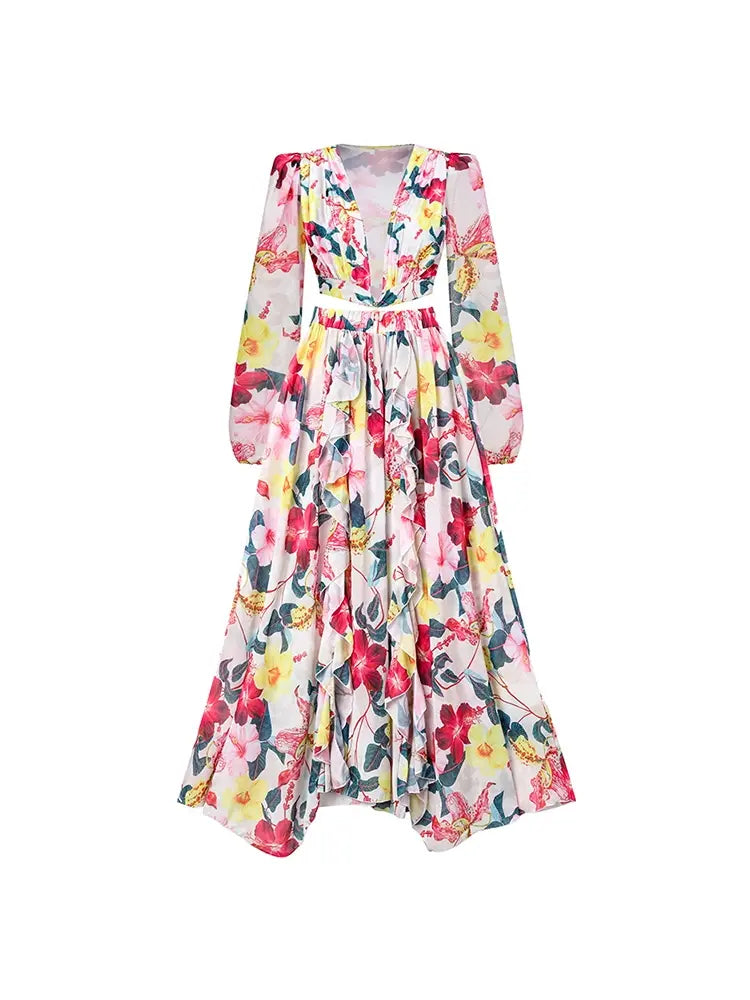 Women's floral cutout one-piece swimsuit — detail
