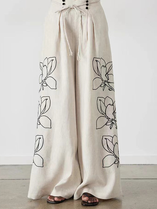 Women's Floral Linen Co-ord Set — back view
