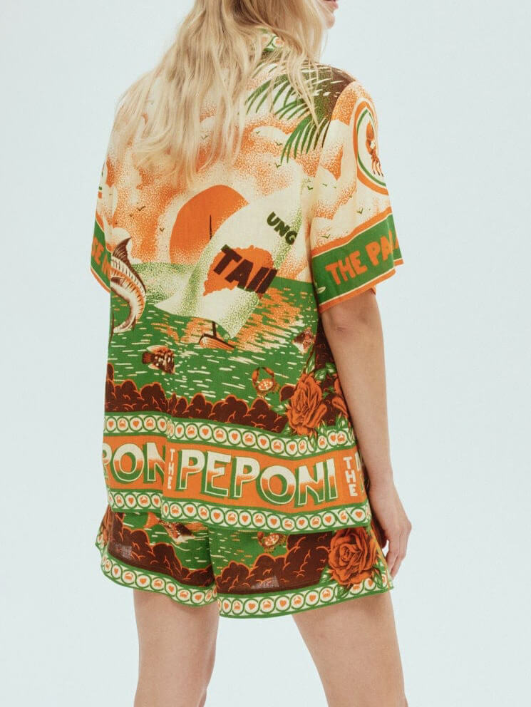 Women's floral print shirt and shorts co-ord set — alternate angle