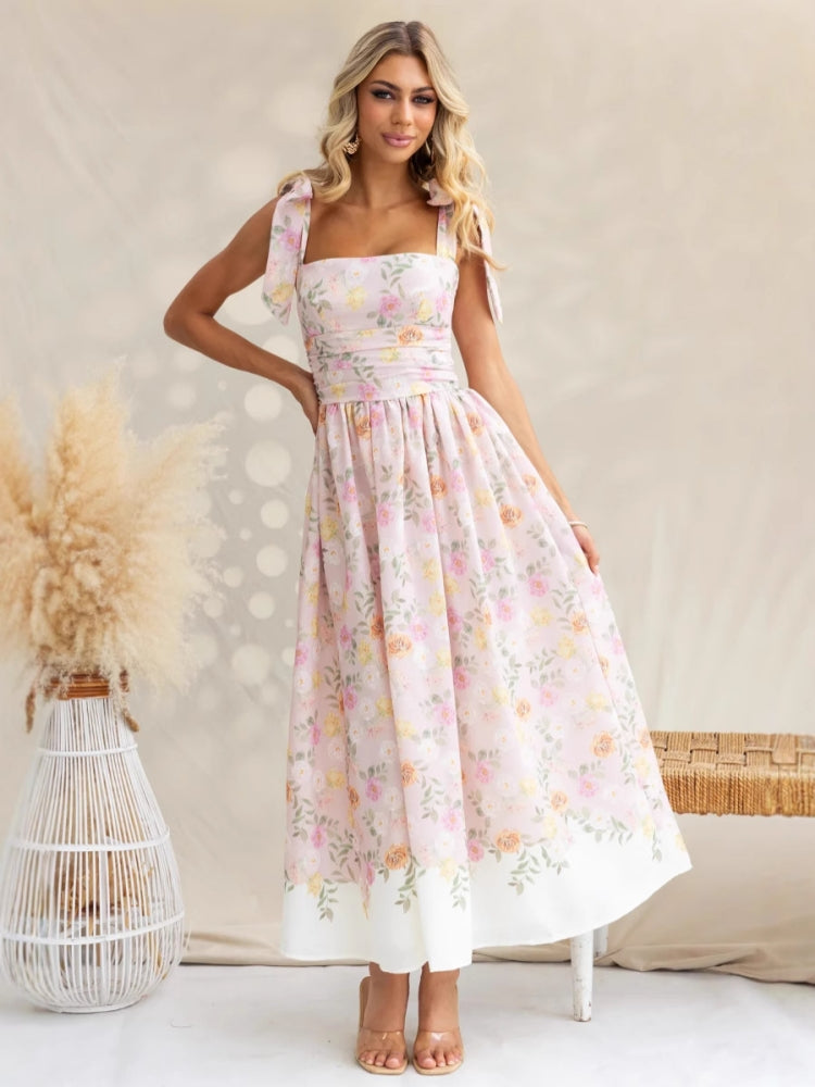Women's floral slip midi dress