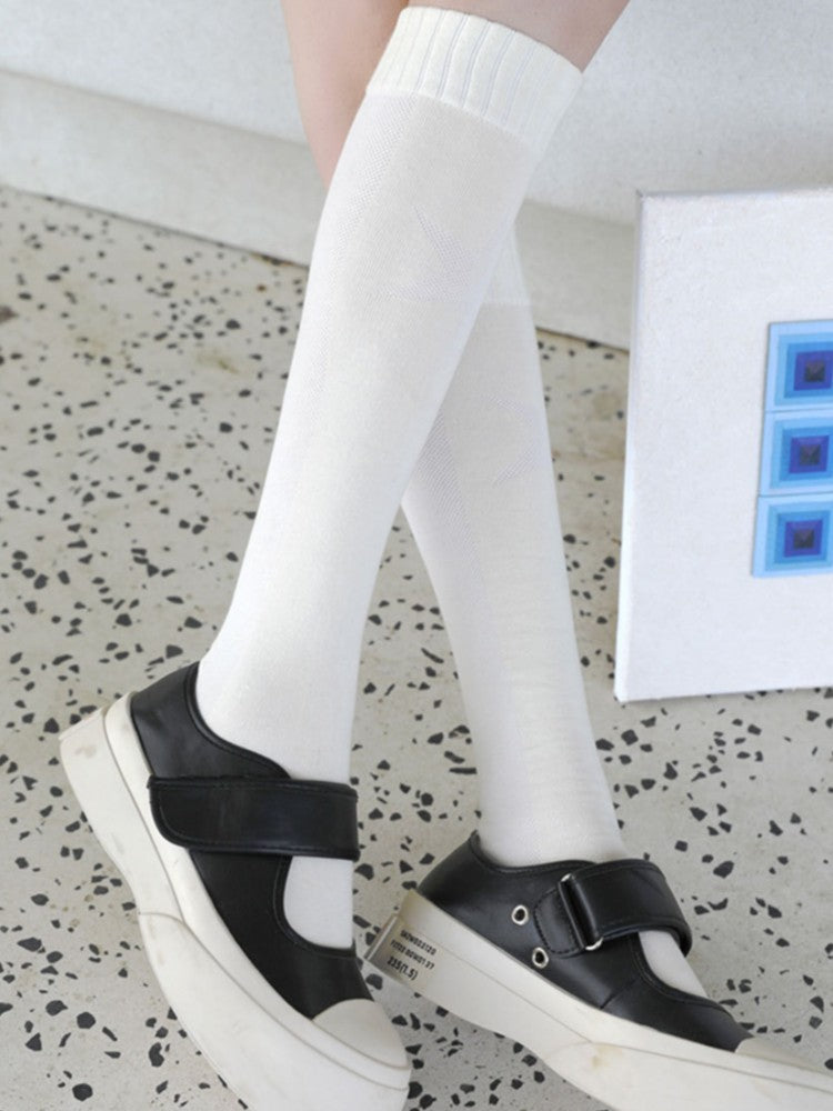 Women's charming flower print cotton socks