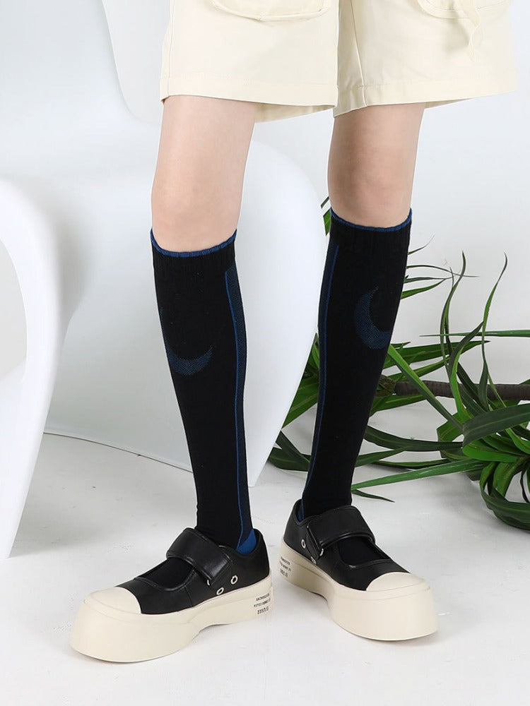 Women's charming flower print cotton socks