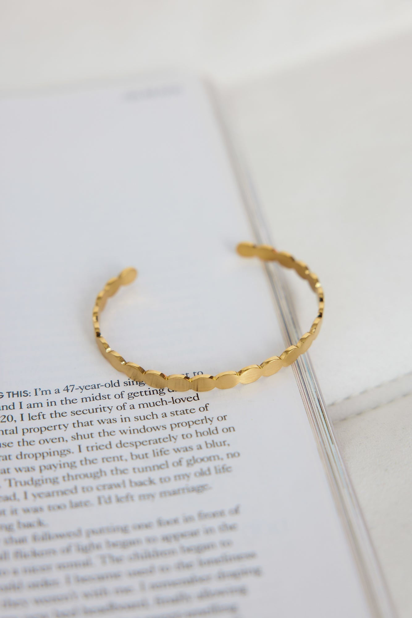 Women's Gold Bangle Bracelet — detail view