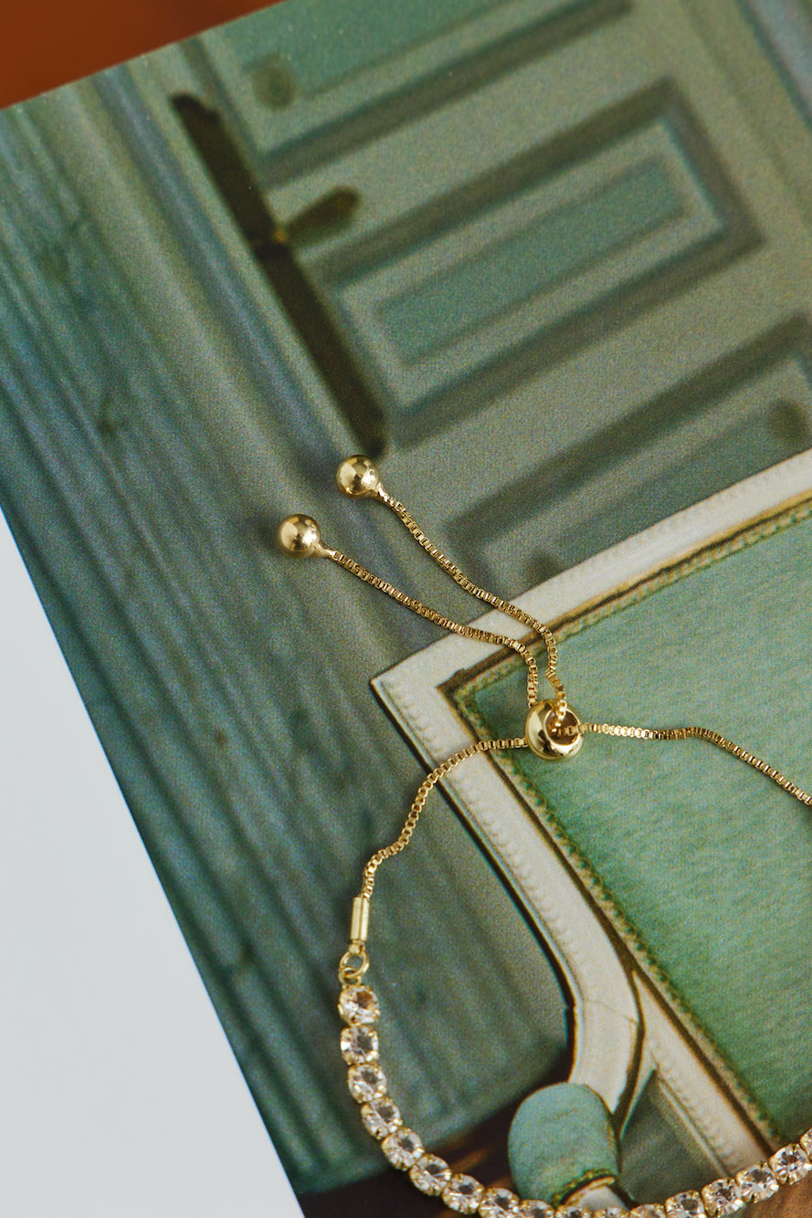 Women's gold diamante statement bracelet — alternate angle