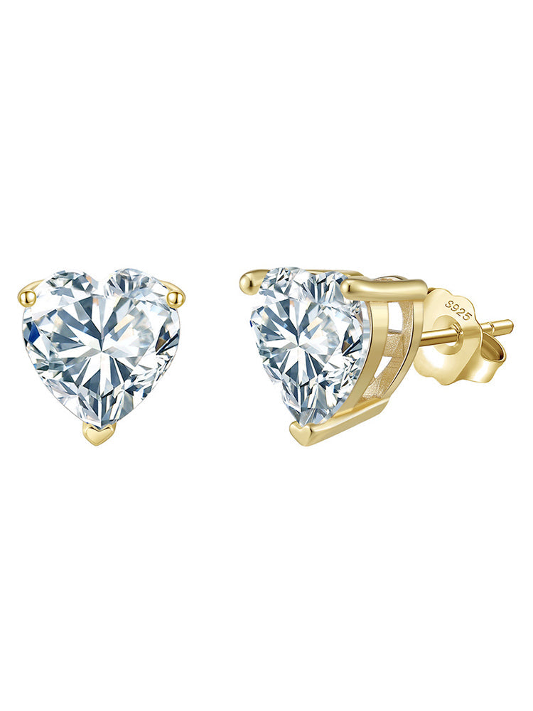 Women's gold interlocking loop drop earrings with centre stone