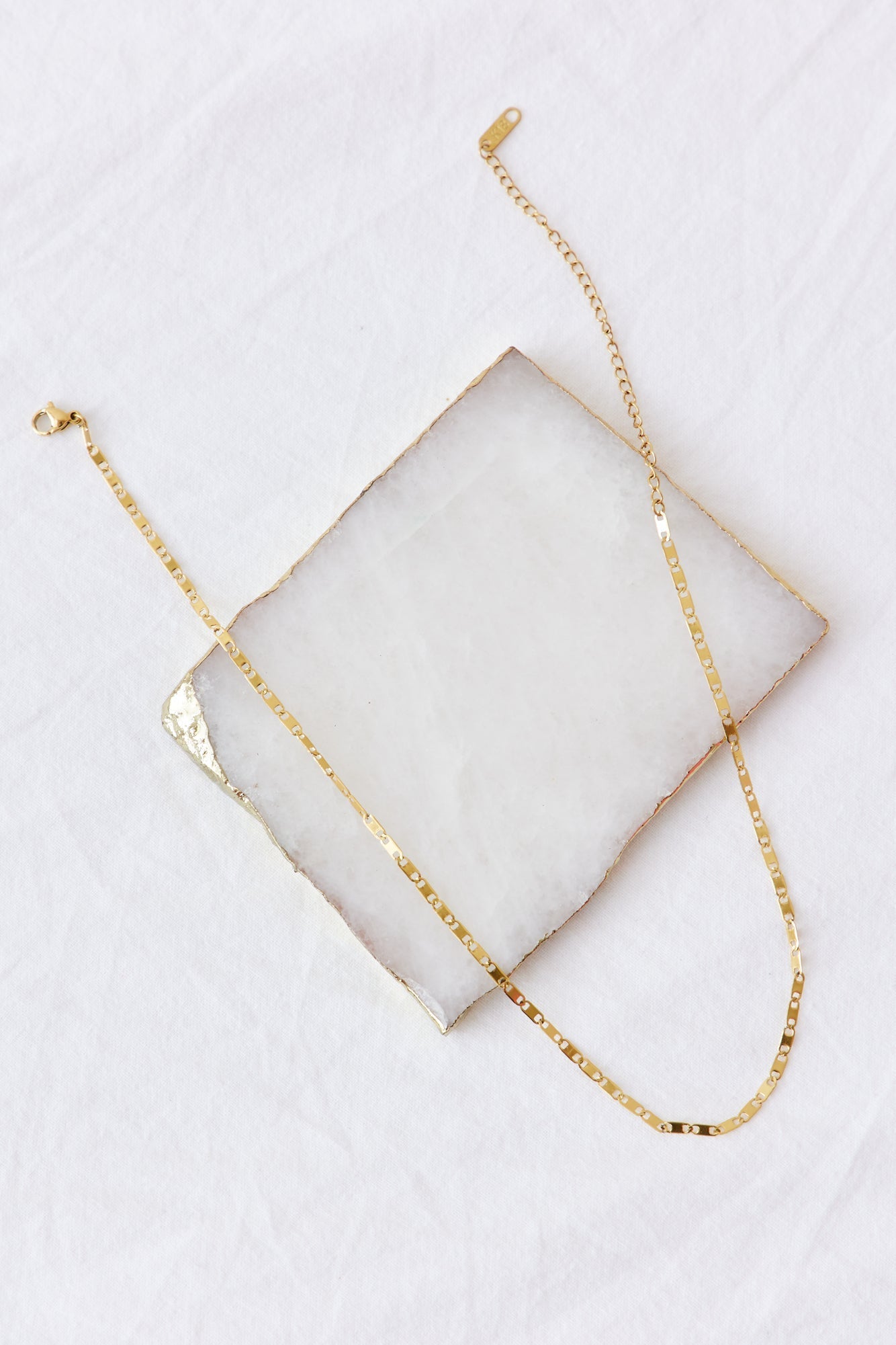 Women's gold-plated twist chain necklace — alternate angle