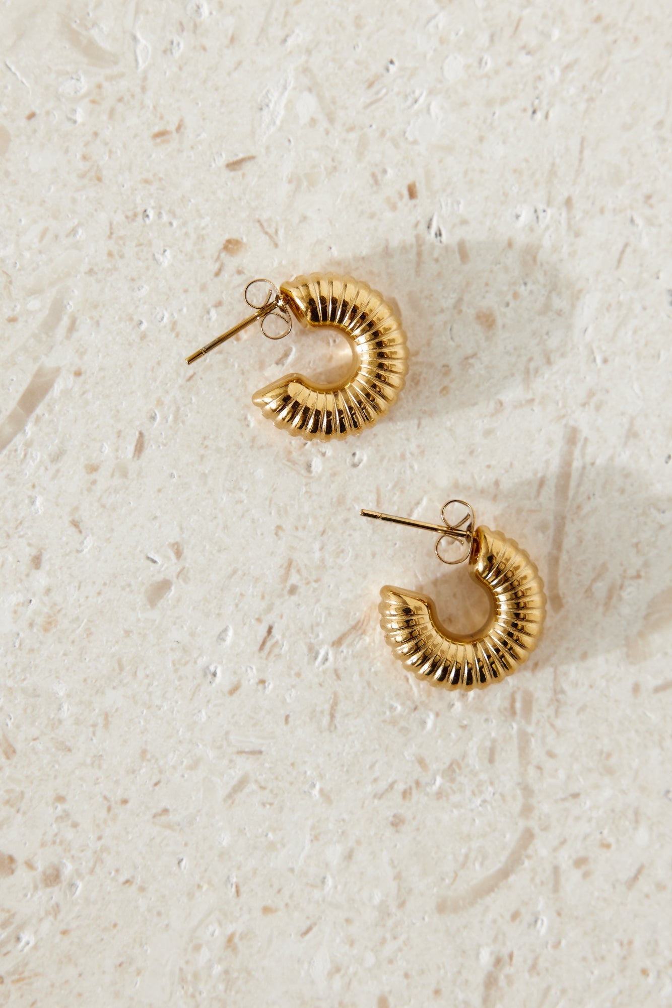 Women's gold small open hoop earrings