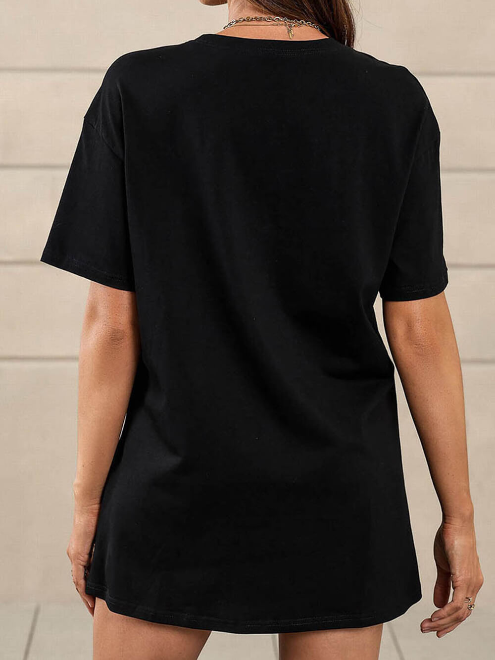 Women's Guitar Print T-Shirt Dress — back view