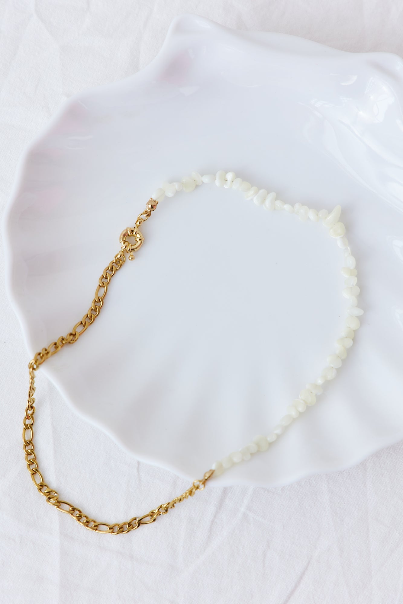 Women's Half Chain Shell Choker Necklace — detail view