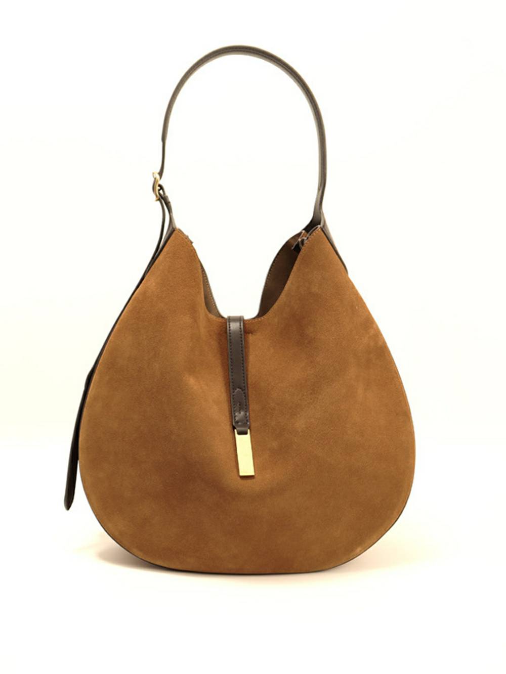 Women's half-moon mini shoulder bag in textured leather