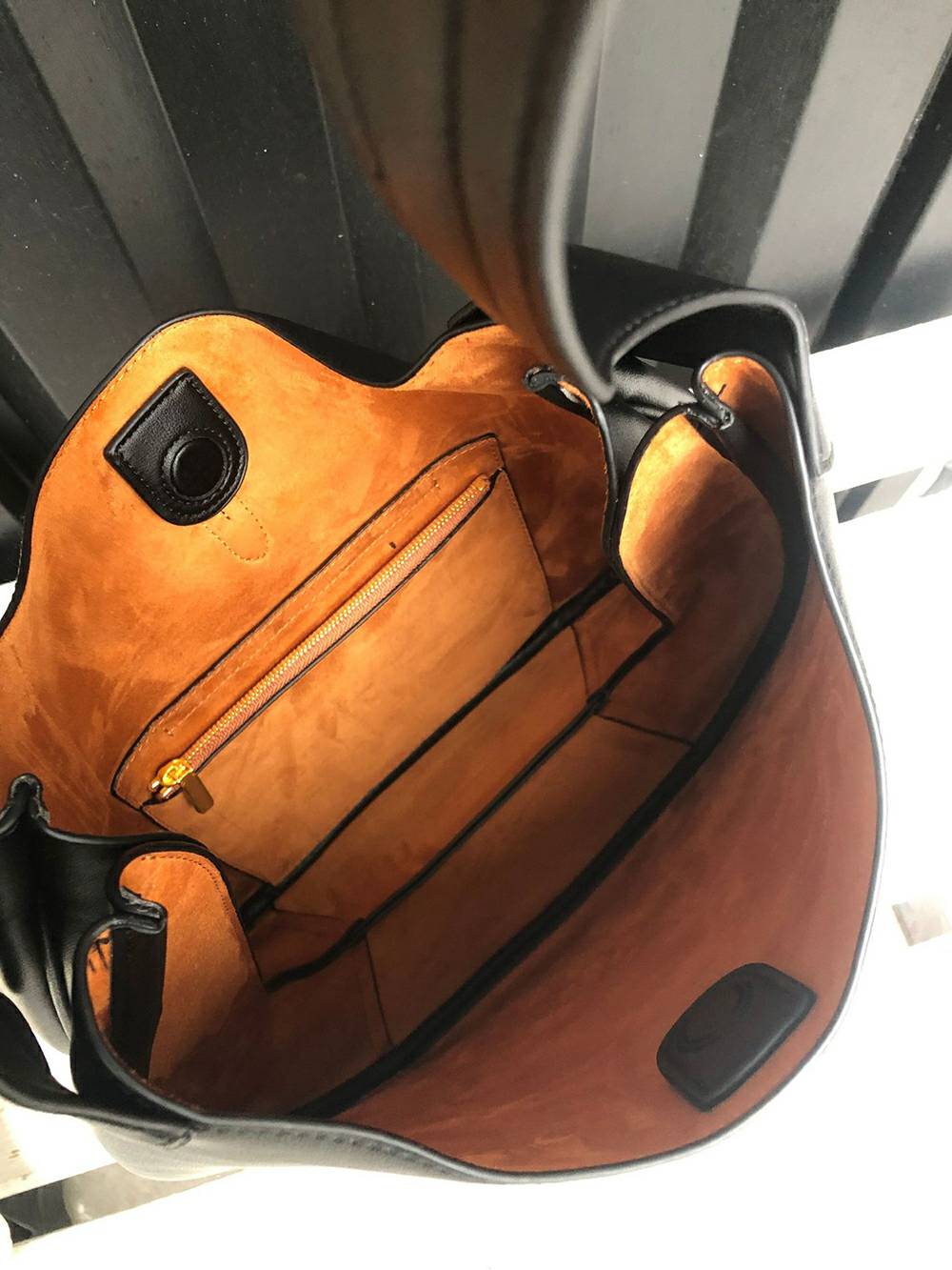 Women's half-moon mini shoulder bag in textured leather — alternate angle