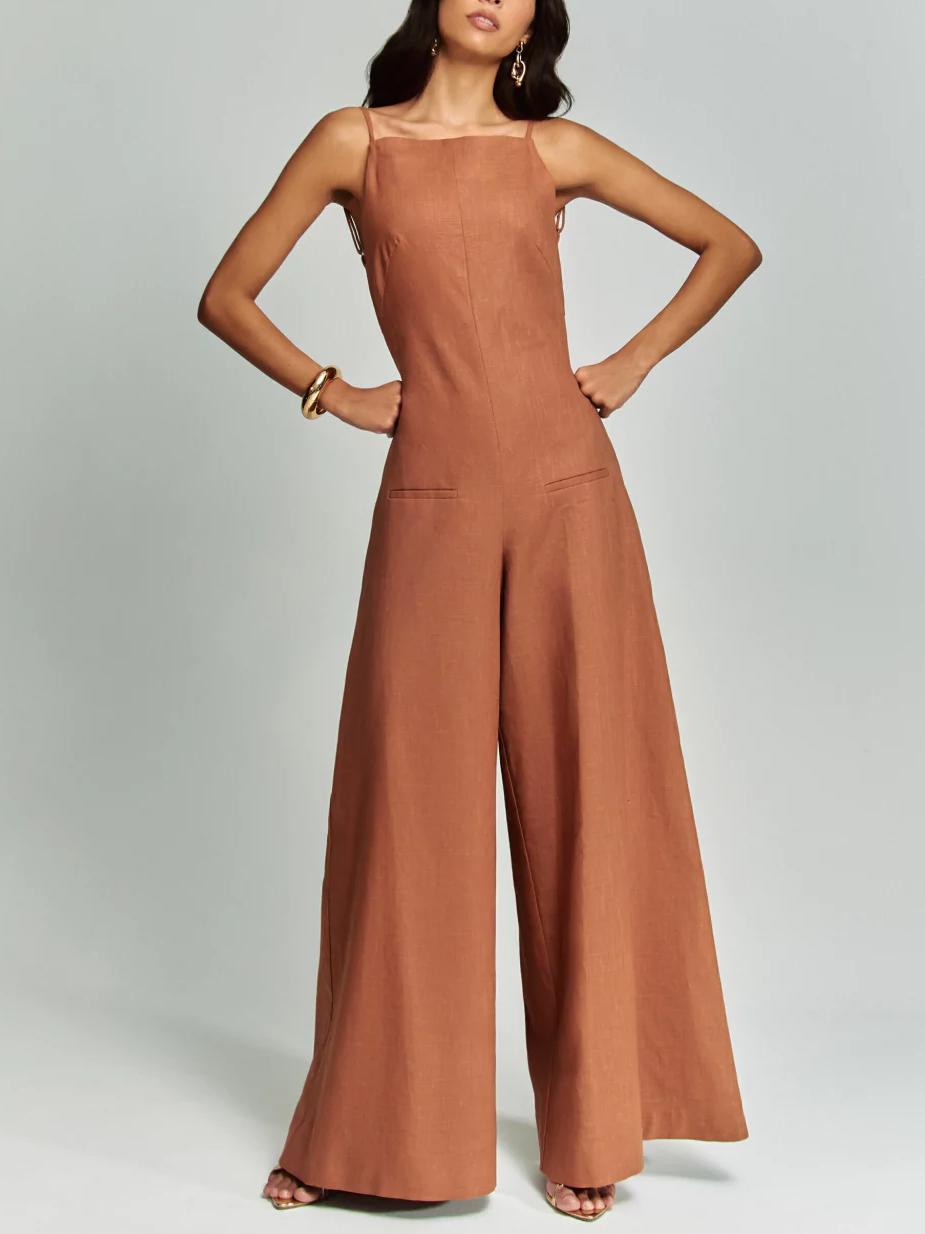 Women's Halter Wide-Leg Jumpsuit — back view