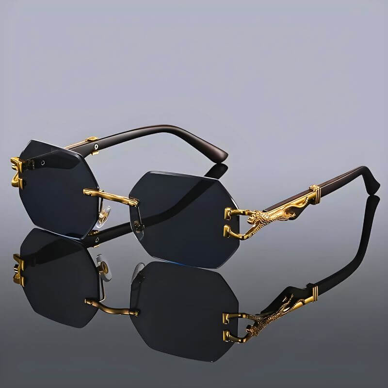 Women's hexagon gold-accent sunglasses
