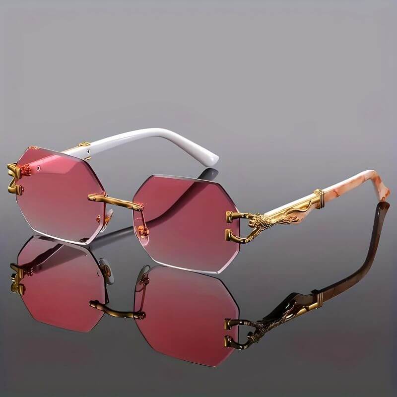 Women's hexagon gold-accent sunglasses
