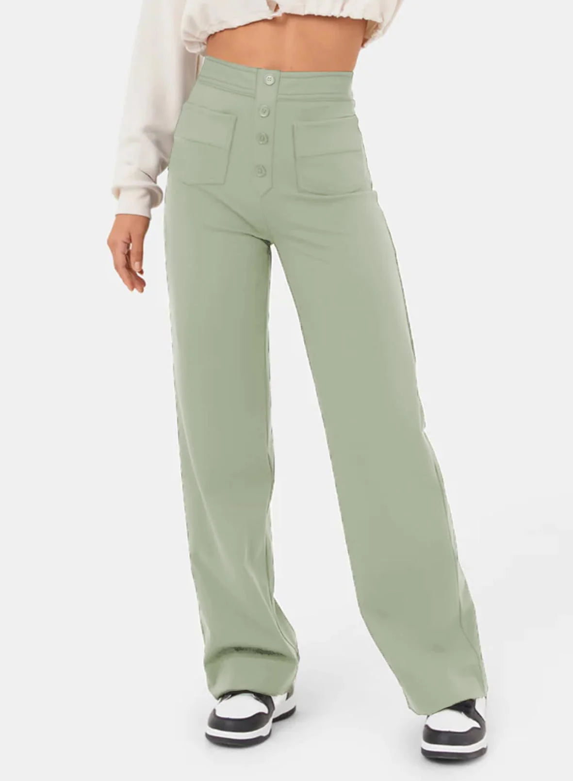 Women's high-waist stretch trousers