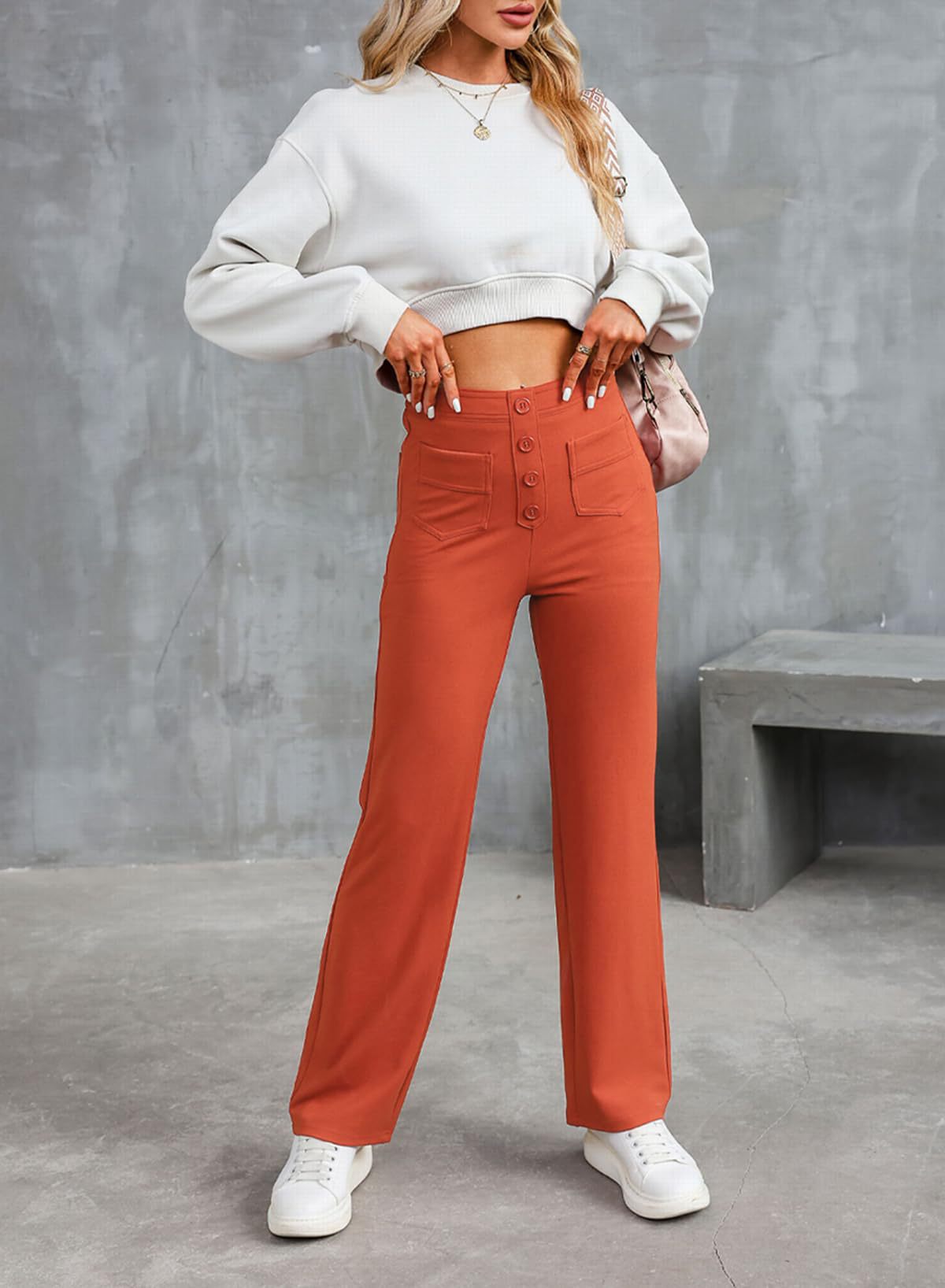 Women's high-waist stretch trousers