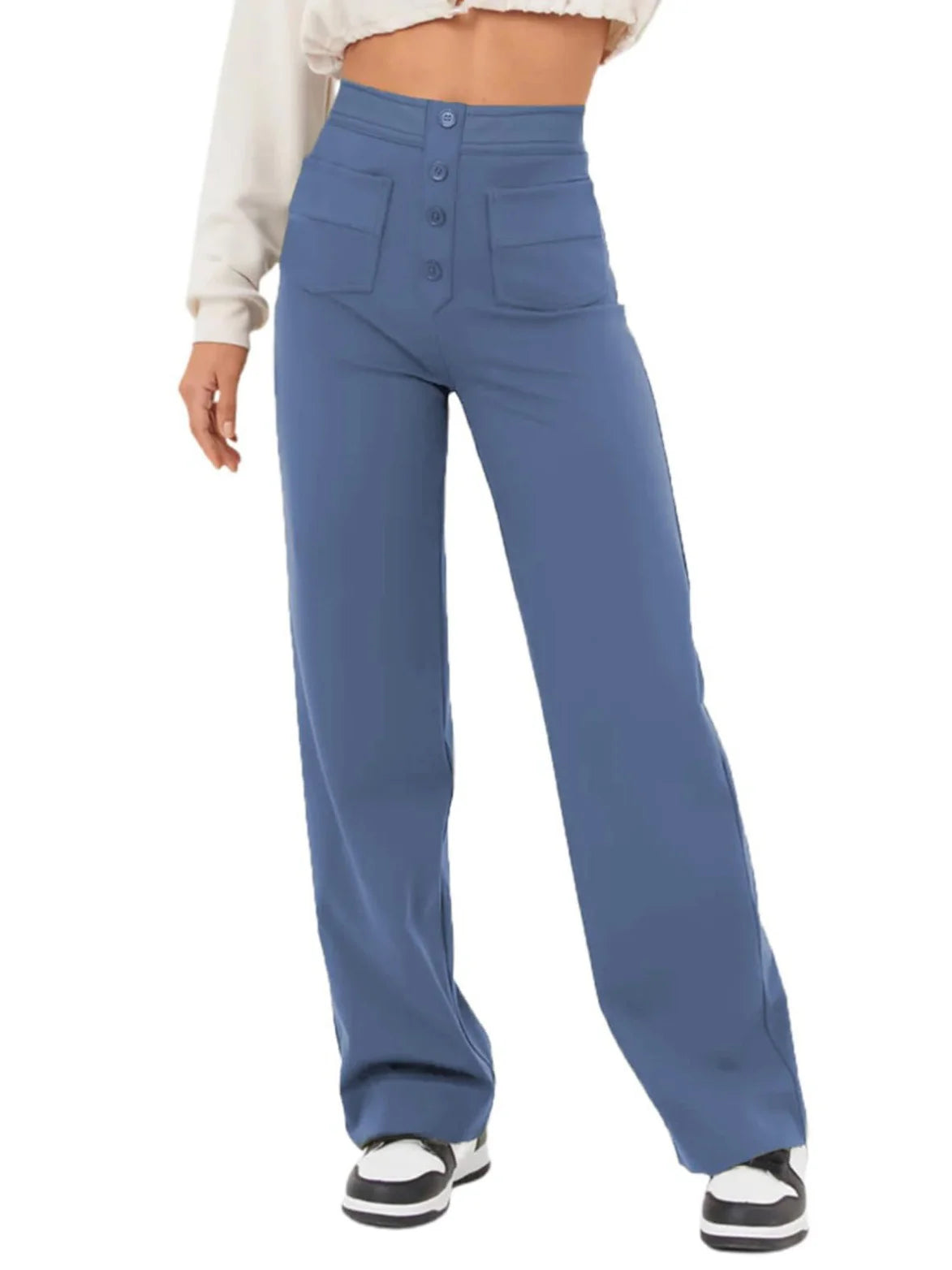 Women's high-waist stretch trousers