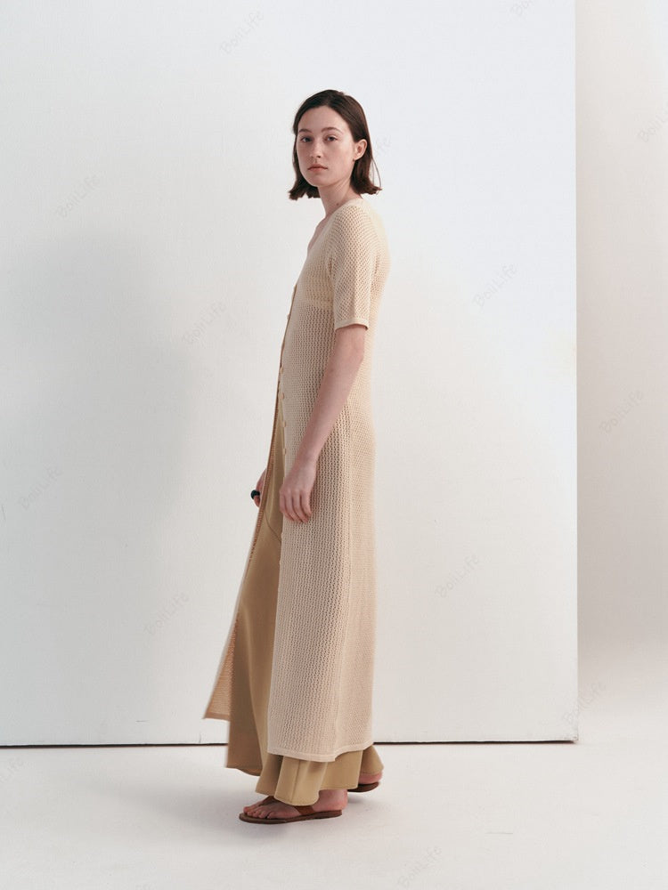 Women's Hollow-Out Short-Sleeve Cardigan — styled