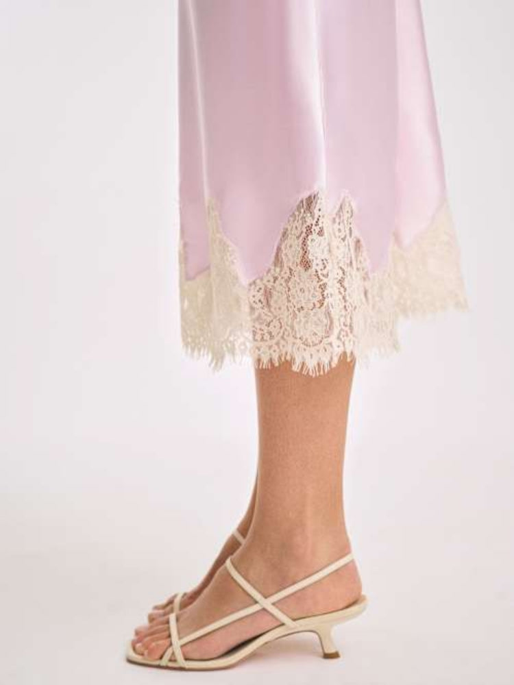 Women's lace skirt and knit cardigan co-ord set — full length