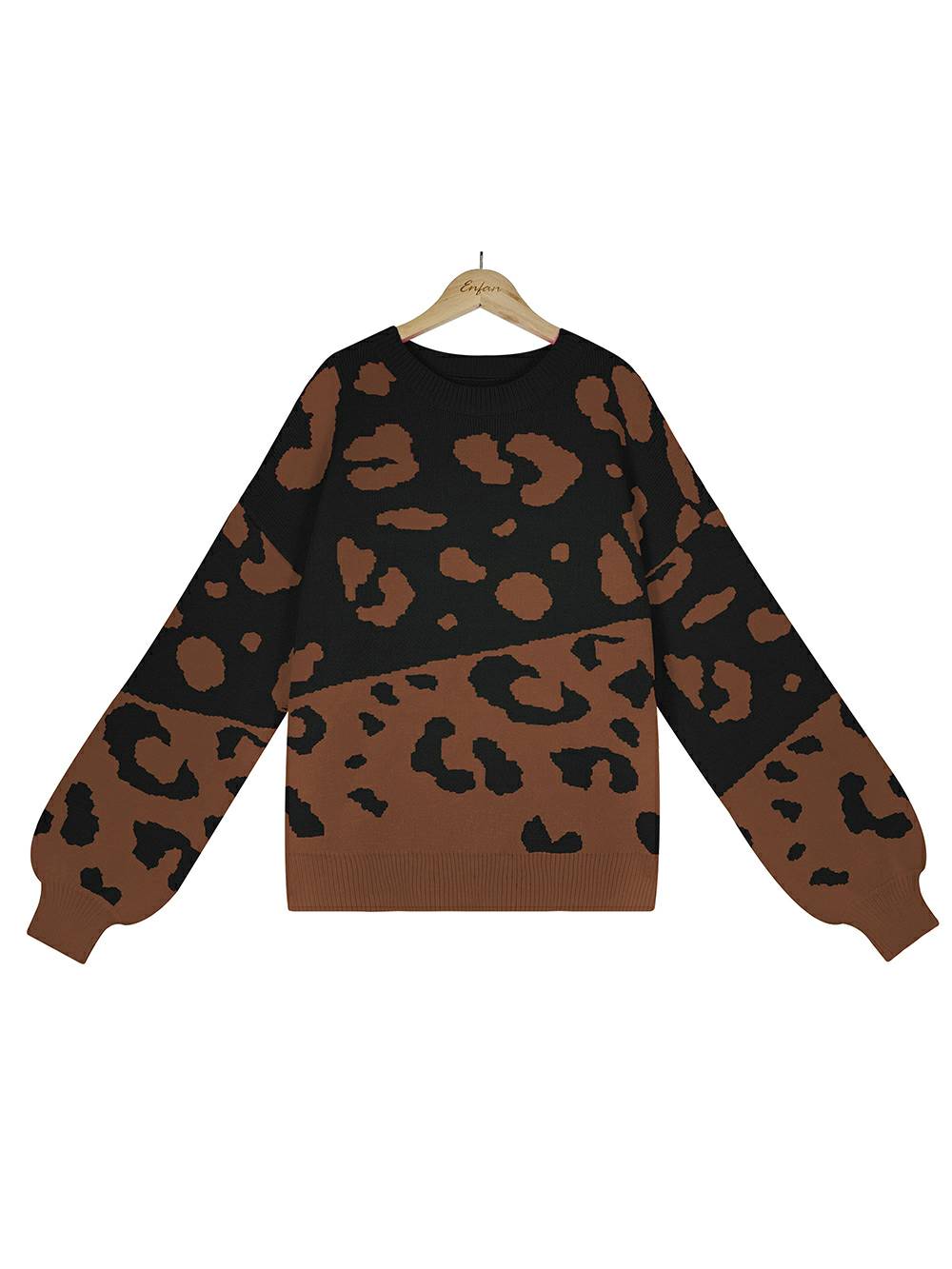 Women's leopard print knit sweater