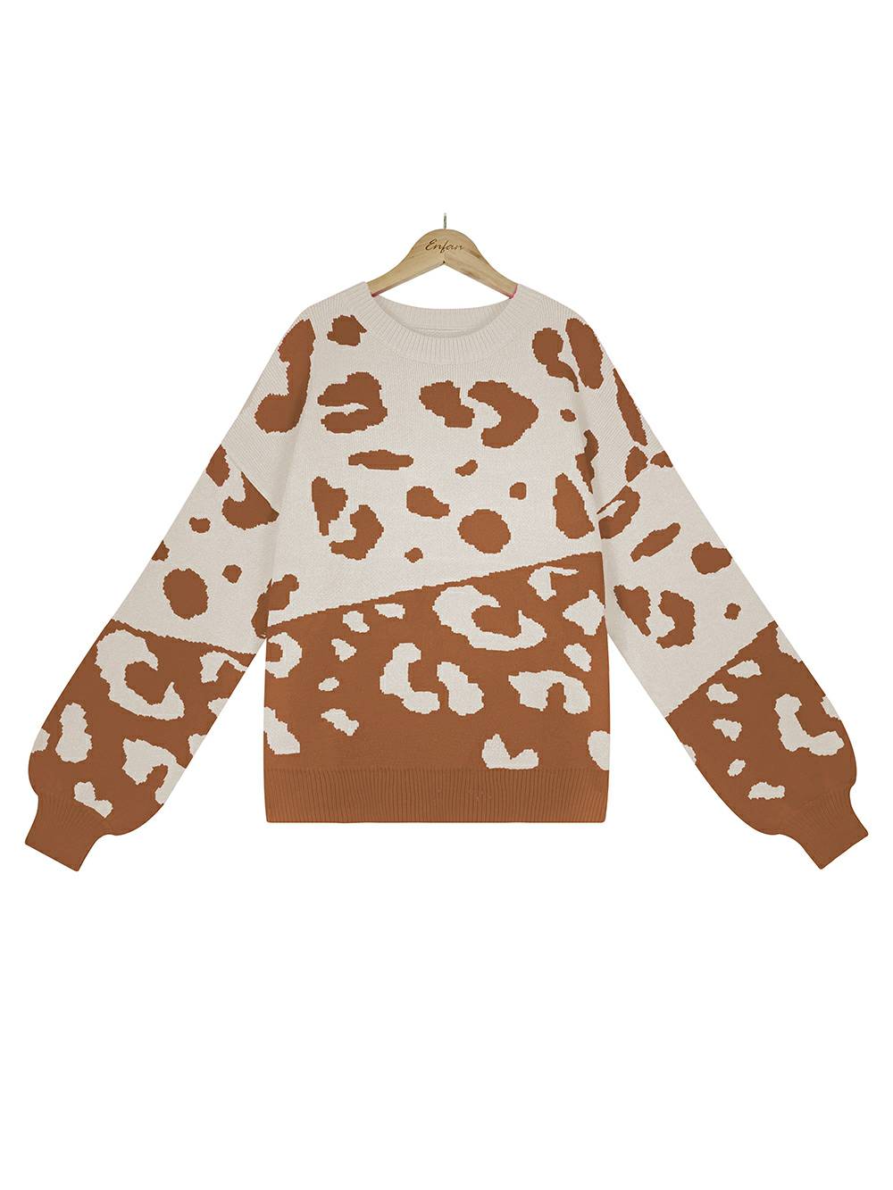 Women's leopard print knit sweater