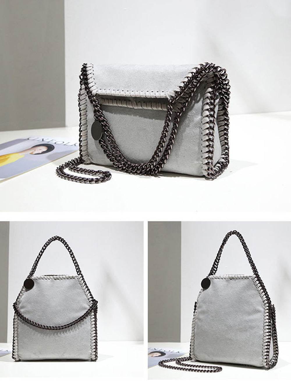 Women's light tiny woven tote bag
