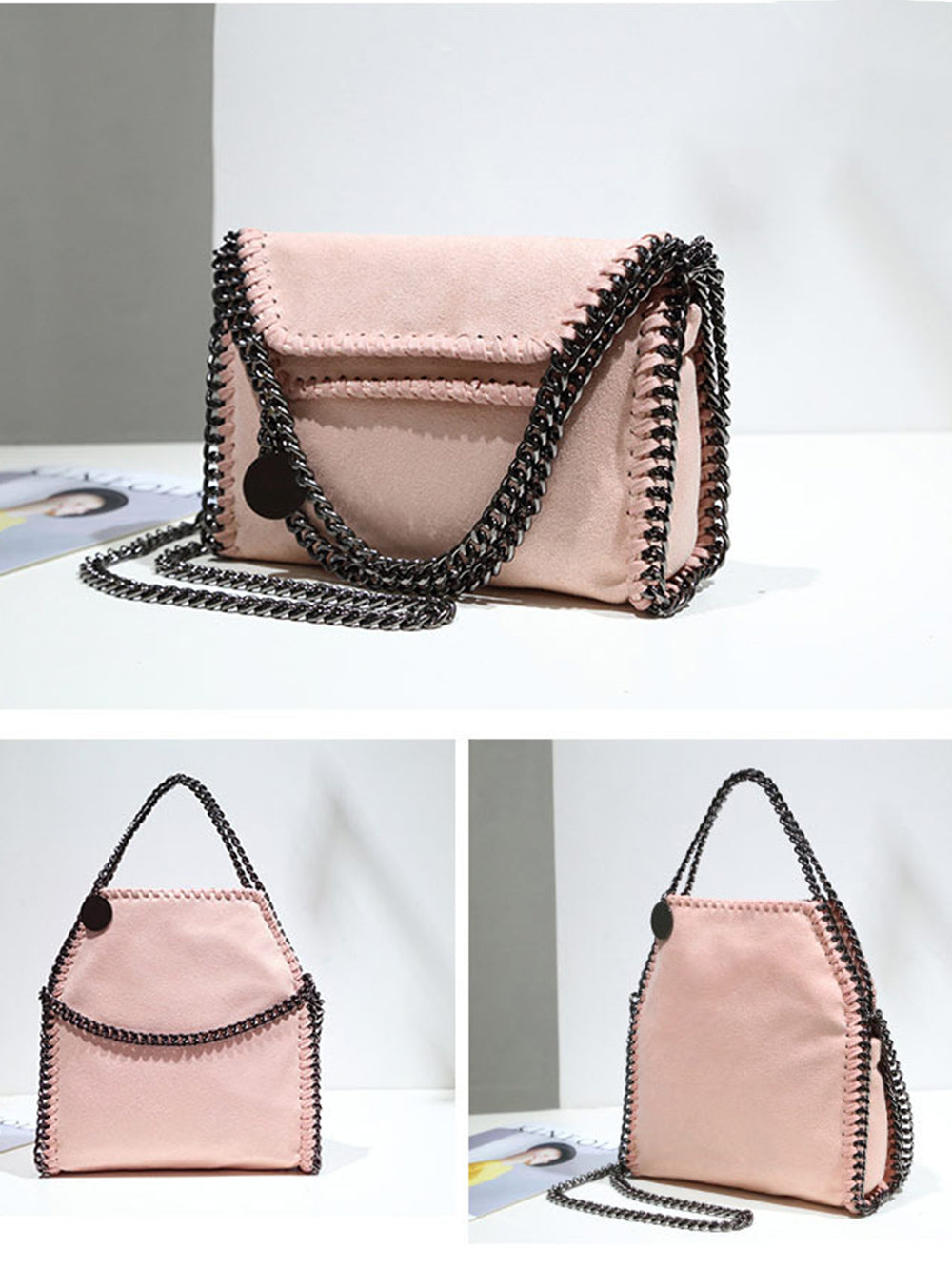Women's light tiny woven tote bag