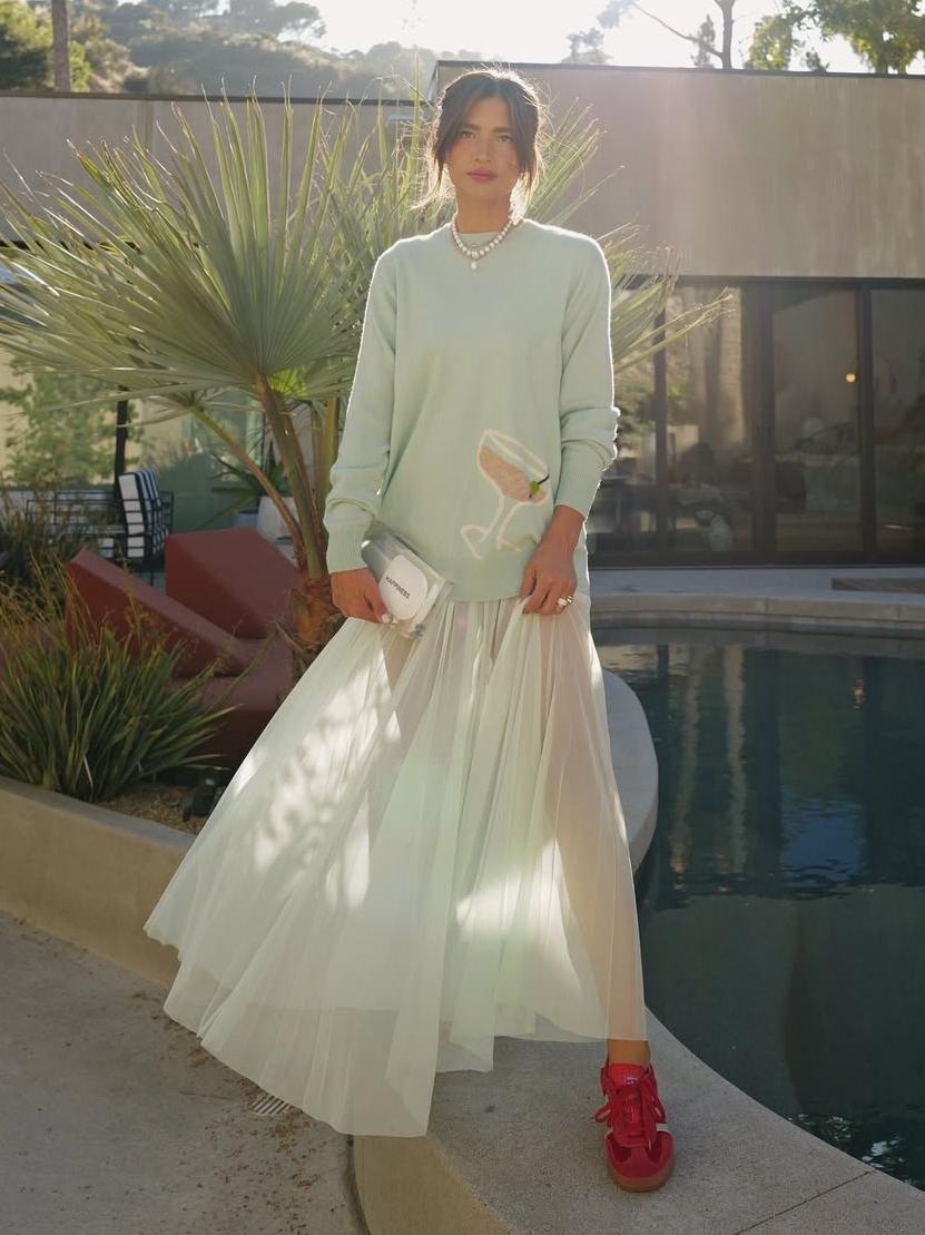 Women's Mint Sweater and Tulle Skirt Set