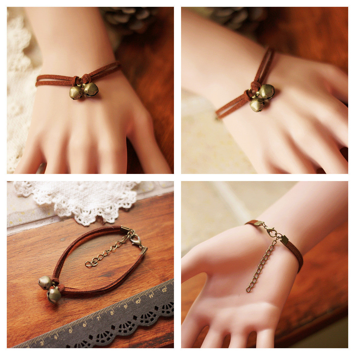 Women's nature charm bracelet — detail view