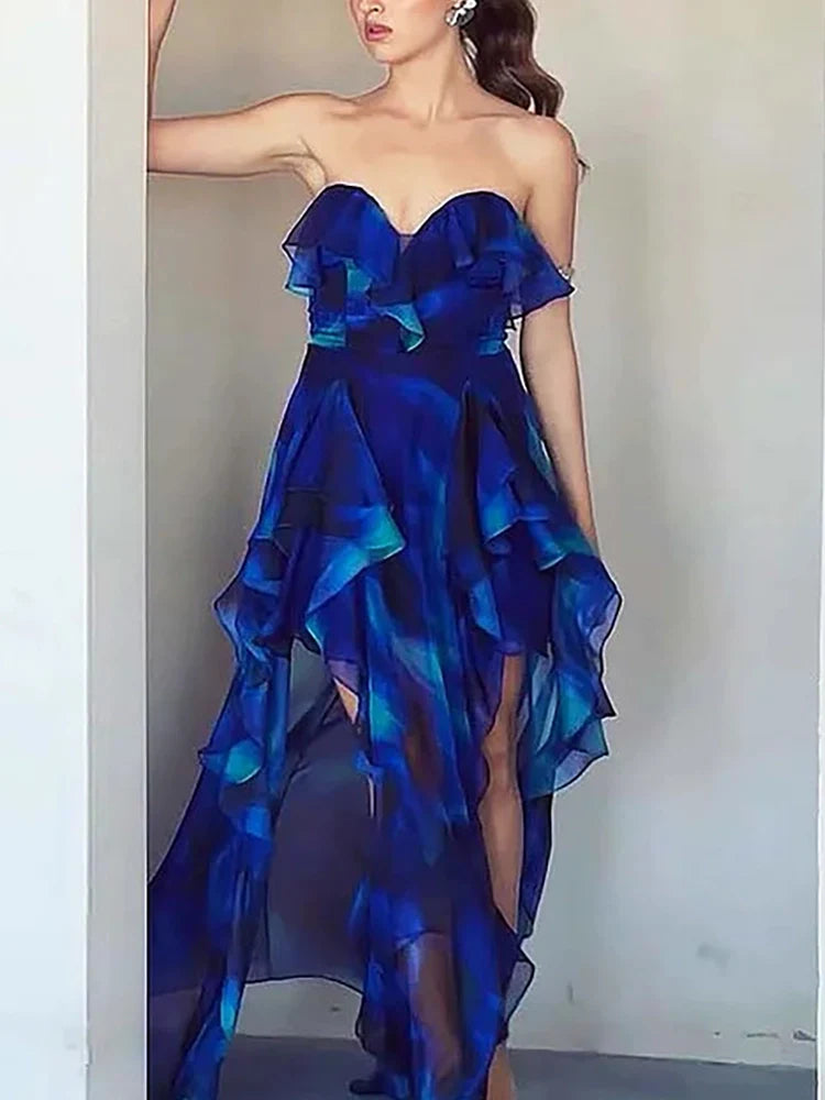 Women's one-piece swimsuit and skirt set