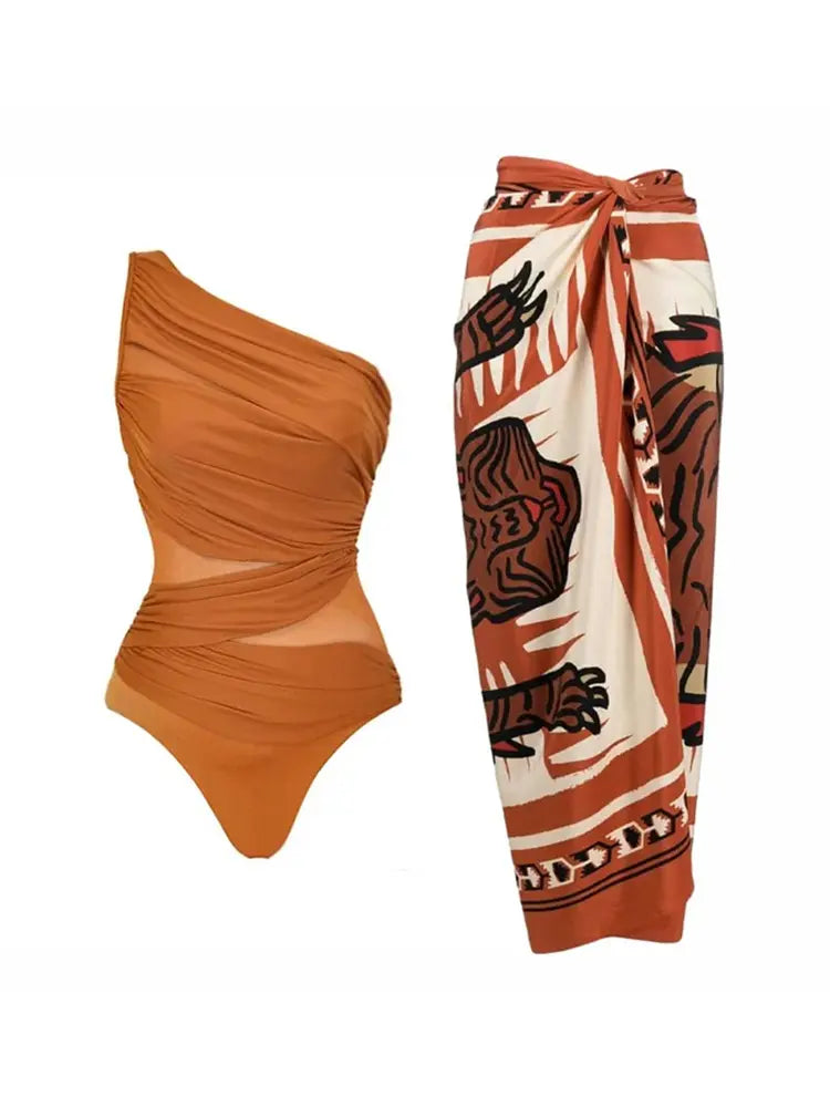 Women's one shoulder monokini swimsuit