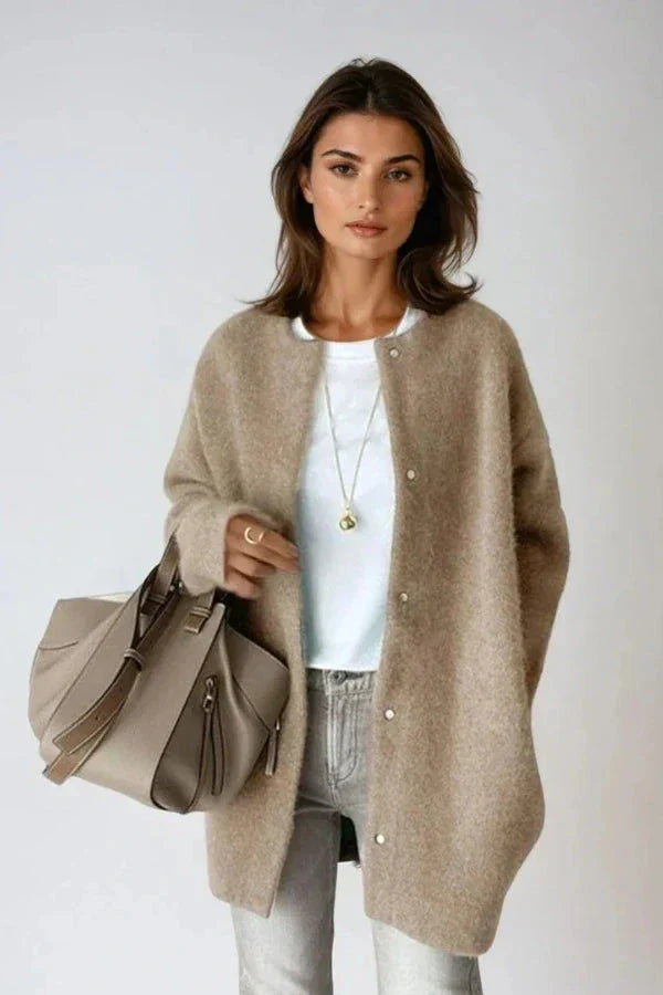 Women's open-front ribbed knit cardigan