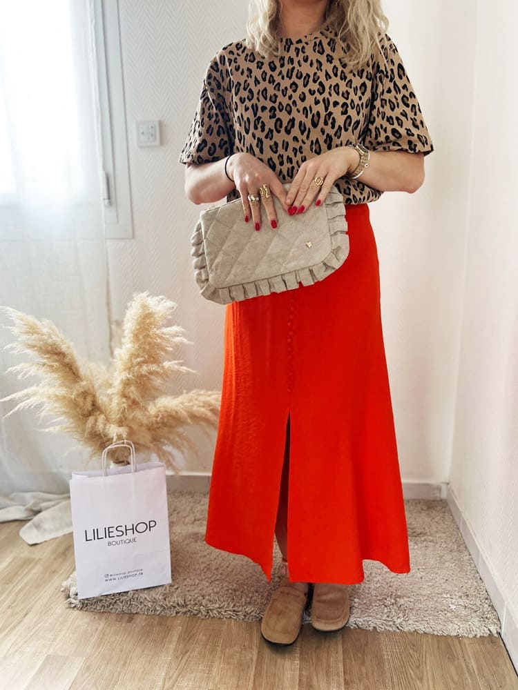 Women's Orange Suede Mules — front view