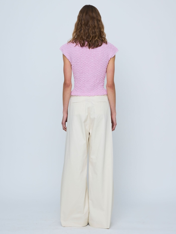 Women's Orange Wide Leg Buckle Trousers — back view