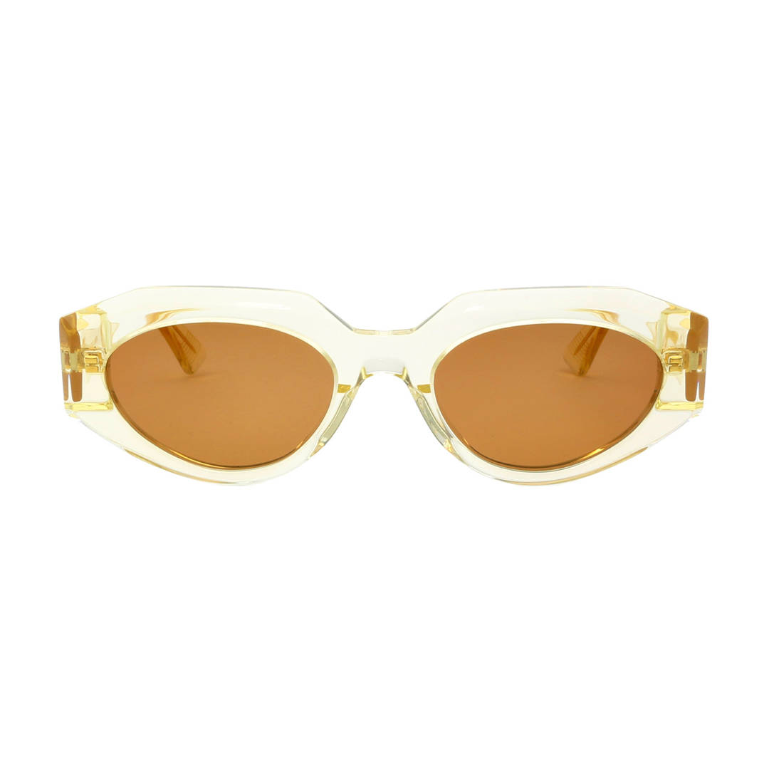 Women's oval acetate sunglasses