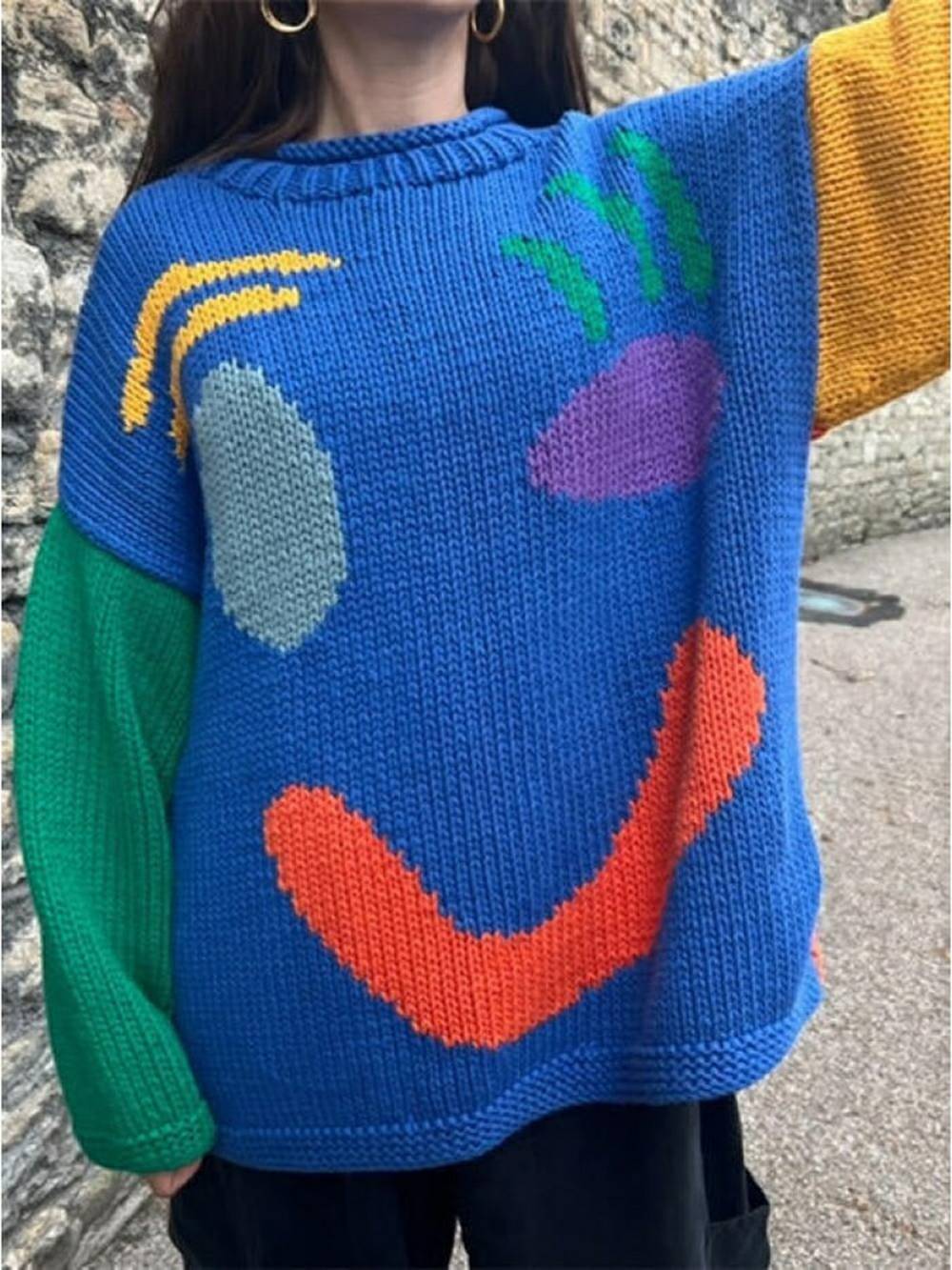 Women's oversized boyfriend knit jumper — detail