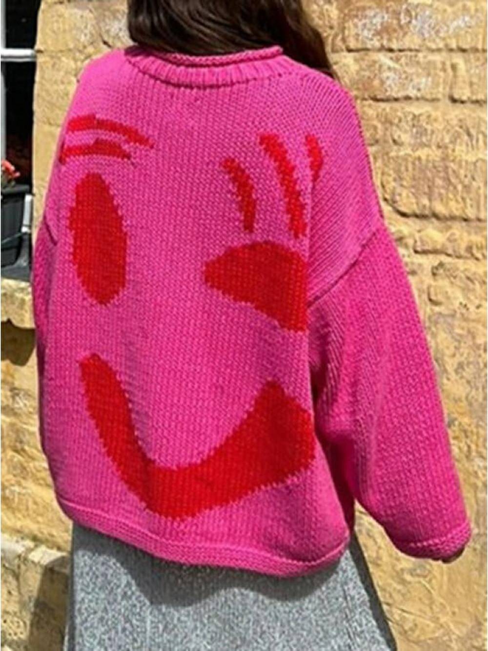 Women's oversized boyfriend knit jumper — alternate angle