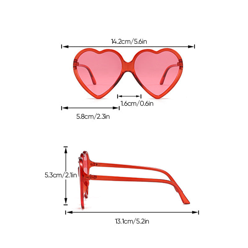 Women's oversized heart-frame sunglasses